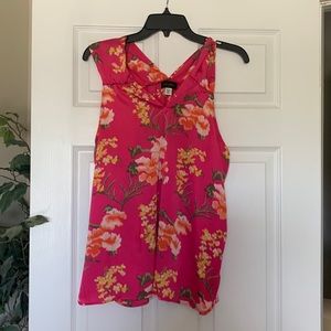 Ava and Aden pink floral sleeveless shirt.